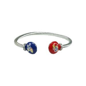 Kansas Jayhawks Brady Silver Tone Cuff Bracelet, NCAA